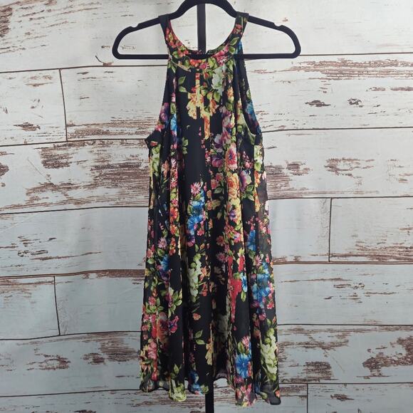 Betsey Johnson Floral Sleeveless Dress Swing Mini Size 2 - Picture 1 of 9